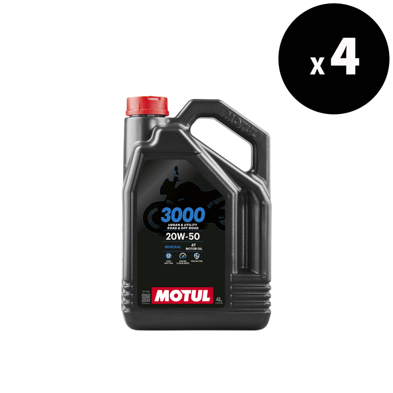 3000 4t Aceite de motor 20W50 4L - 4 paquete [Motul]