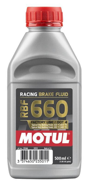 Dot 4 RBF 660 Fluid de frenos de carreras 500 ml de 12 paquetes [Motul]