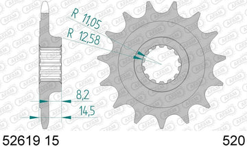 Ducati Monster 937 [AFAM] - Kit de cadena 520XHR2 15/43 Superreforzada - Piñón estándar - 0