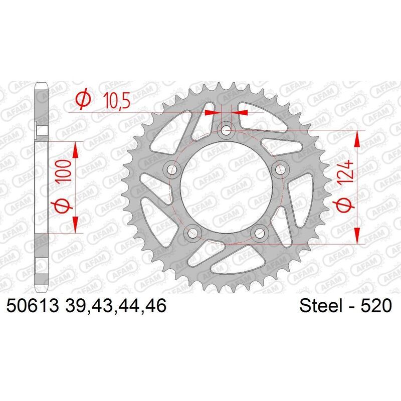 Ducati Monster 937 [AFAM] - Kit de cadena 520XHR2 15/43 Superreforzada - Piñón estándar