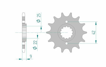 Kawasaki Zx 400 [AFAM] - Kit de cadena 520XMR3 14/48 Estándar - Piñón estándar