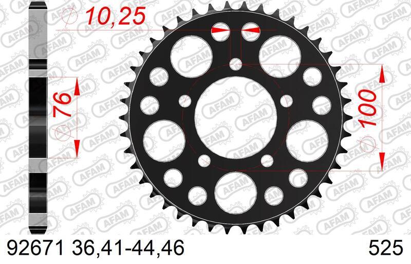Benelli Leoncino 800 [AFAM] - Kit de cadena 525XMR3 16/46 Súper reforzada - Piñón estándar