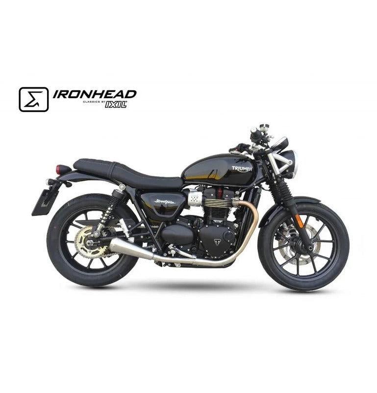 Triumph Street Twin 900 [IXIL] - Silenciador Cónico Ironhead Slip On (derecho + izquierdo)