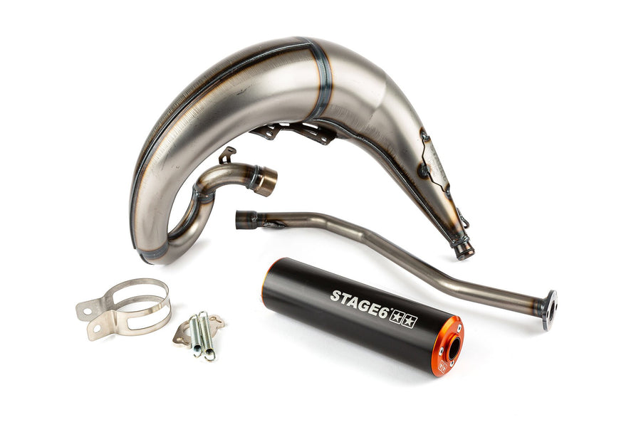 Beta RR SM 50 2T - Escape Streetrace High Mount izquierdo naranja negro