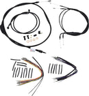 harley davidson flst [MARCA BURLY] - Kit completo de cable/línea de manillar de vinilo negro para Ape Hanger-1