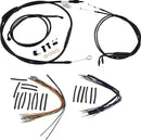 harley davidson flst [MARCA BURLY] - Kit completo de cable/línea de manillar de vinilo negro para Ape Hanger-1