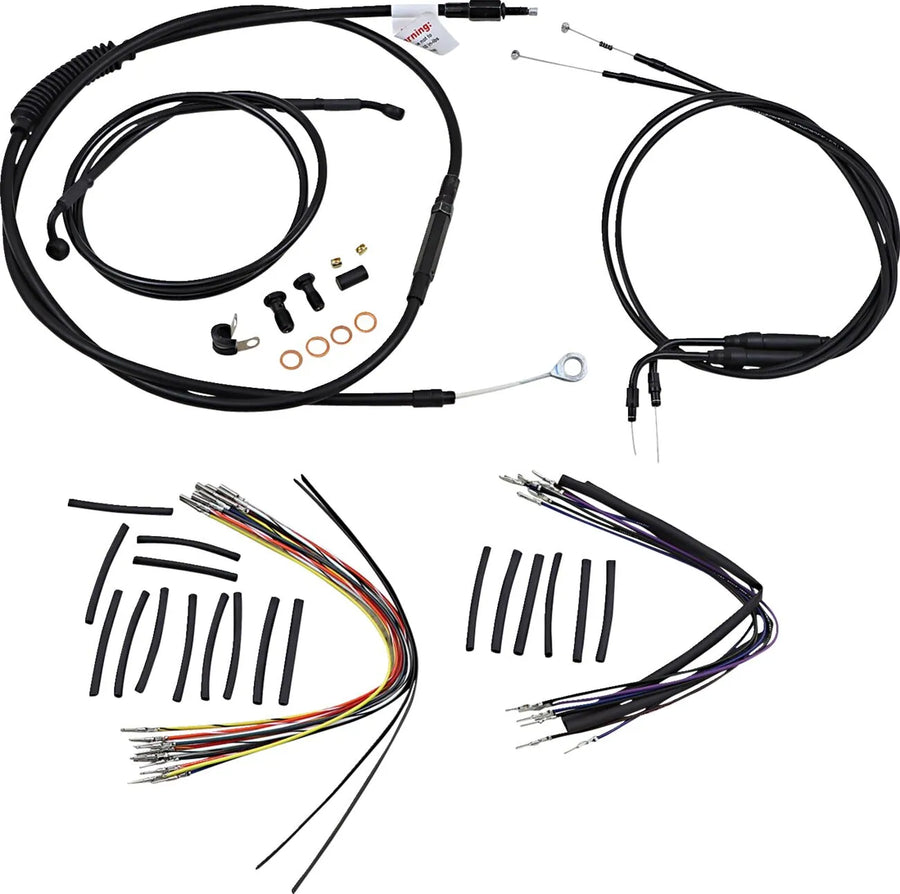 harley davidson flst [MARCA BURLY] - Kit completo de cable/línea de manillar de vinilo negro para Ape Hanger
