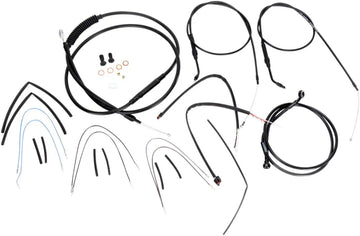 harley-davidson street bob [MARCA BURLY] - Kit completo de cable/línea de manillar de vinilo negro para Ape Hangers - 0
