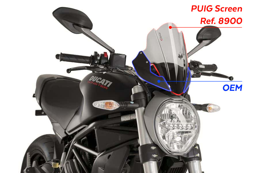DUCATI MONSTER 821 DARK [2016] – pantalla deportiva – transparente