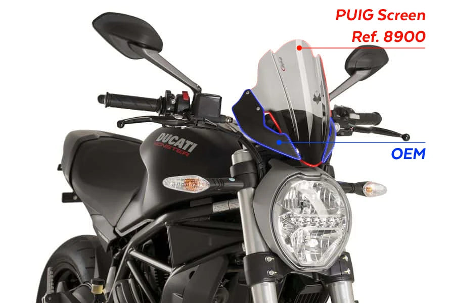 DUCATI MONSTER 821 DARK [2016] – pantalla deportiva – transparente