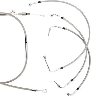 harley davidson flhtcu [MARCA BURLY] - Kit completo de cable de manillar/línea de freno de acero inoxidable