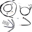 harley davidson flst [MARCA BURLY] - Kit completo de cable/línea de manillar de vinilo negro para Ape Hanger-1