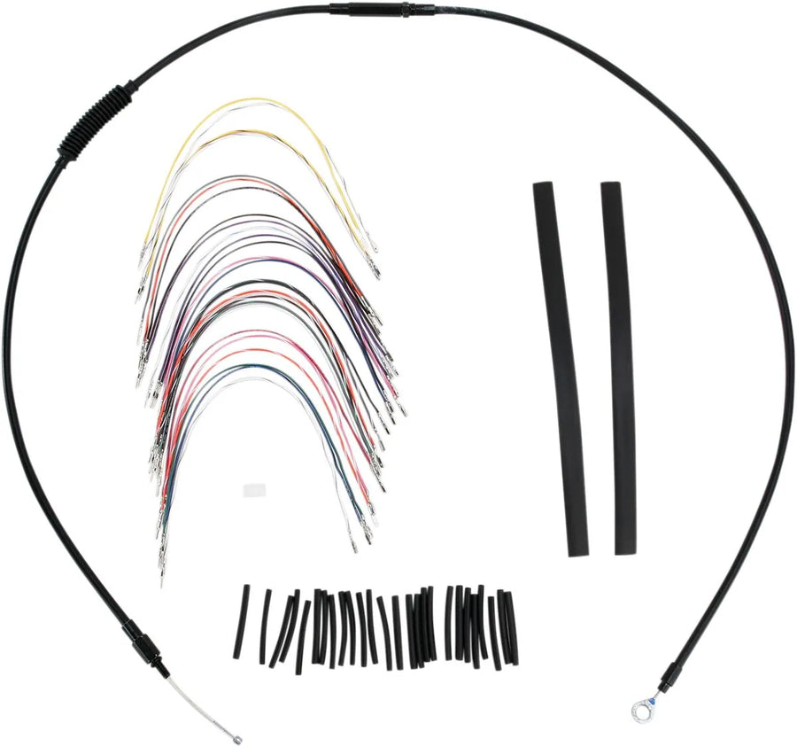 harley davidson flhtc [MARCA BURLY] - Kit completo de cable/línea de manillar de vinilo negro para Ape Hanger