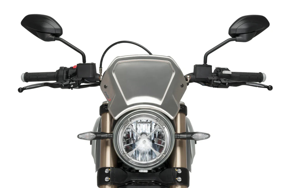 DUCATI SCRAMBLER 1100 DARK PRO [2025] - Placa frontal de ALU - plateada