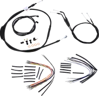 Harley Davidson Fxdwg [MARCA BURLY] - Juego completo de cables/líneas de manillar de vinilo negro para Ape Hanger