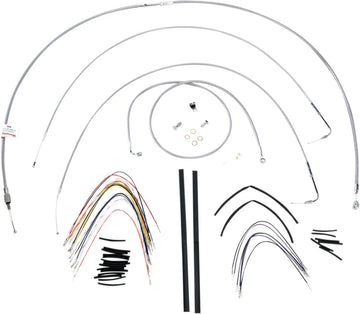 harley davidson fxst [MARCA BURLY] - Kit completo de cable de manillar/línea de freno trenzado de acero inoxidable