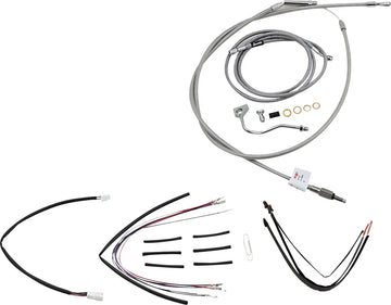 harley davidson flhrxs [MARCA BURLY] - Kit completo de cable de manillar/línea de freno de acero inoxidable