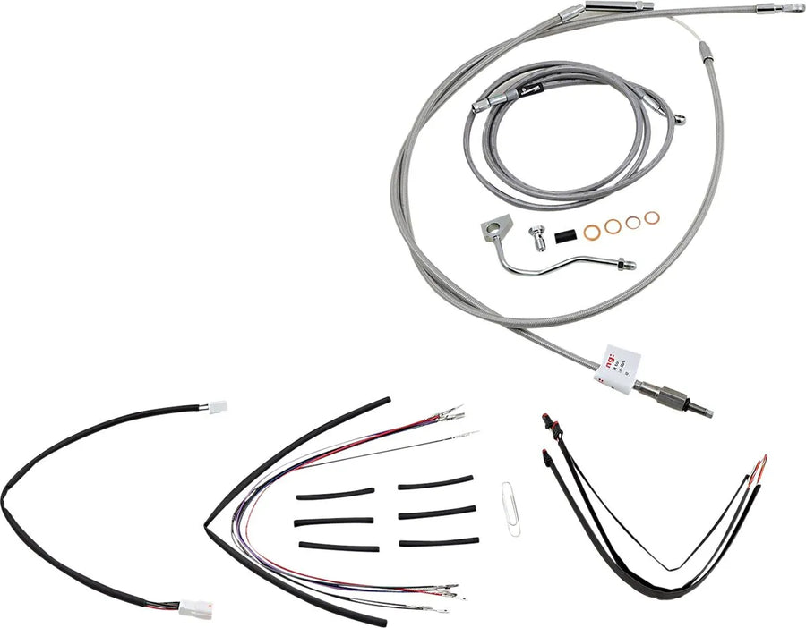 harley davidson flhrxs [MARCA BURLY] - Kit completo de cable de manillar/línea de freno de acero inoxidable