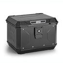 Baúl superior ALPINA Monolock de aluminio, negro - 44 litros, con placa universal y kit de montaje