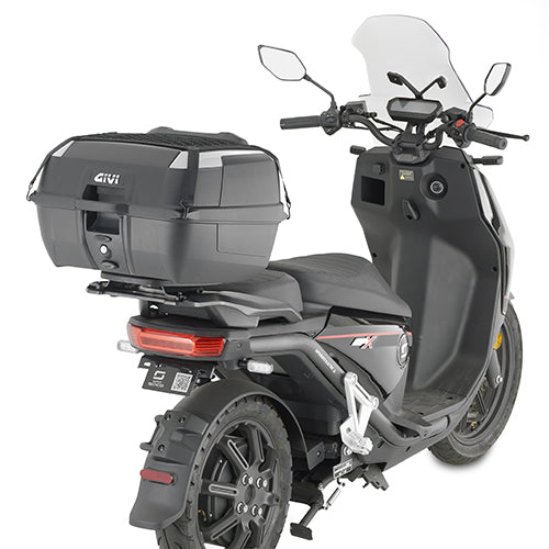 B45 - Maleta superior Monolock incl. placa – negro liso / 45 litros de volumen / inserciones grises
