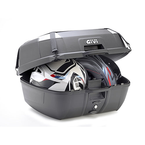 B45 - Maleta superior Monolock incl. placa – negro liso / 45 litros de volumen / inserciones grises