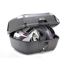 B45 - Maleta superior Monolock incl. placa – negro liso / 45 litros de volumen / inserciones grises