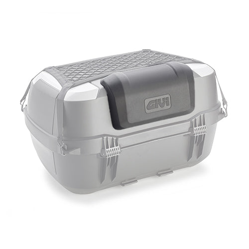 B45 - Maleta superior Monolock incl. placa – negro liso / 45 litros de volumen / inserciones grises