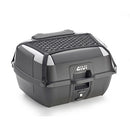 B45 - Maleta superior Monolock incl. placa – negro liso / 45 litros de volumen / inserciones grises