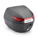 C30N - Topcase Monolock con placa – negro, con reflectores rojos