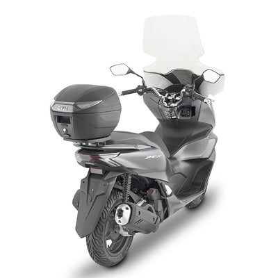C30NT - Topcase Monolock con placa – negro, con reflectores transparentes