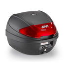 E300 - Topcase Monolock, 30 L., negro - con reflector rojo, con placa y kit universal