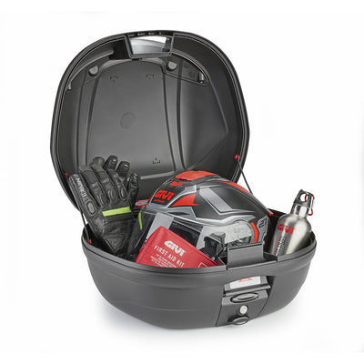 E340 Vision-Tech - Topcase Monolock con placa – negro / Carga máxima 3 kg