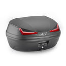 E455 Baúl Simply IV Monolock, con placa – 45 L., negro, con reflectores rojos