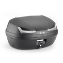 E455 Baúl Simply IV Monolock, con placa – 45 L., negro, con reflectores transparentes
