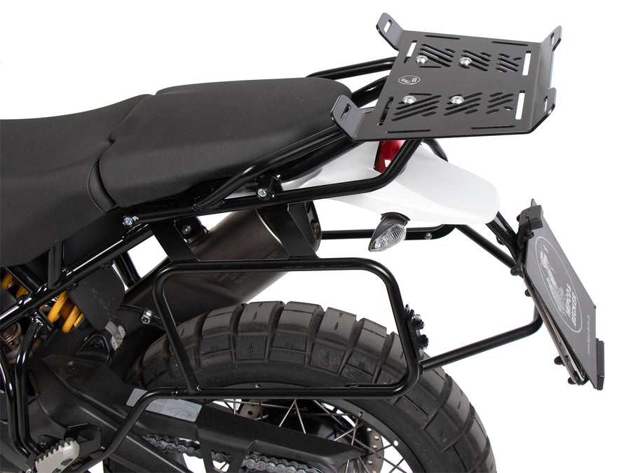 Ducati DesertX Rally [2024-2026] - Kofferträgerset Cutout schwarz inkl. Xplorer Cutout silber Kofferset