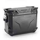 Maleta lateral Trekker Outback EVO 37 de aluminio, negro – derecha, 37 litros / SMART SECURITY LOCK
