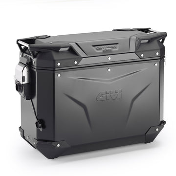 Maleta lateral Trekker Outback EVO 37 de aluminio, negro – derecha, 37 litros / SMART SECURITY LOCK