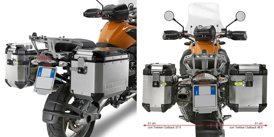 BMW R 1200 GS Adventure [GIVI] - Portamaletas lateral de tubo de acero para Trekker Outback MONOKEY® CAM-SIDE diámetro de maleta