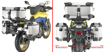 Suzuki V-Strom 800 DE [GIVI] - Portamaletas lateral de tubo de acero PL ONE-FIT con desplazamiento lateral derecho para los excursionistas