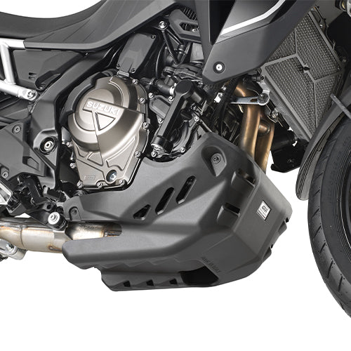 Suzuki V-Strom 800 SE [GIVI] - La protección del motor es de plástico reforzado con fibra de vidrio de color negro para montar con