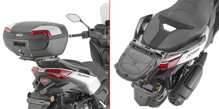 Yamaha X-Max 125 [GIVI] - Portaequipajes para maletas MONOLOCK®, utilice la placa MONOLOCK® incluida en la maleta