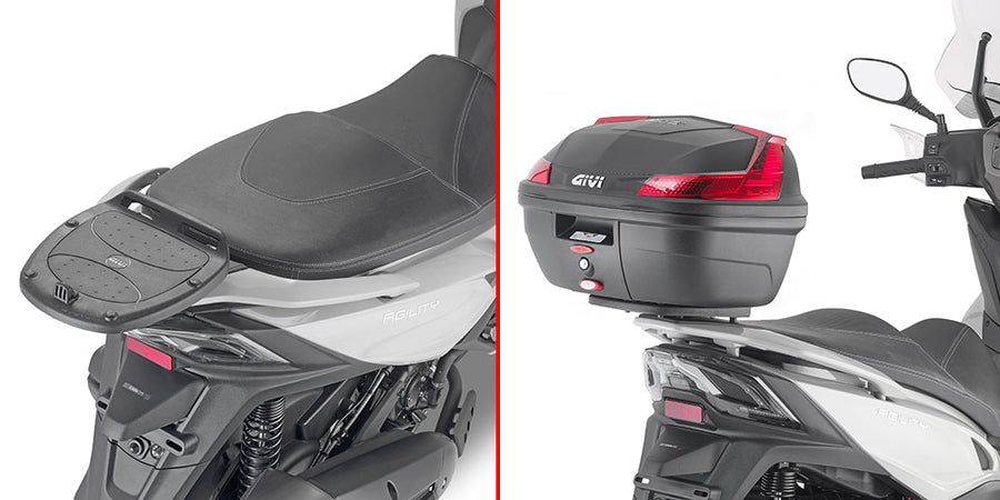 Kymco Agility 300-350 R16 [GIVI] - Portaequipajes superior para maletas MONOLOCK® utilice el suministrado en la maleta