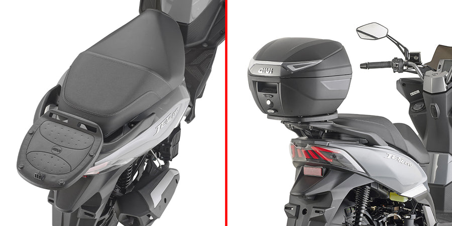 SYM JET 14 EVO 125-200 E5+ [GIVI] - Portaequipajes superior para maletas MONOLOCK® utilizar el suministrado en la maleta