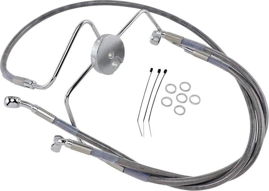 harley davidson flhri [DRAG SPECIALTIES] - Kit de latiguillos de freno de acero inoxidable en versión extendida