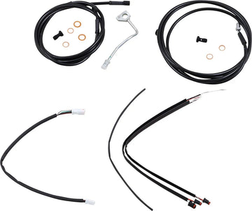 harley davidson flhrxs [MARCA BURLY] - Kit completo de cable/línea de manillar de vinilo negro para Ape Hanger