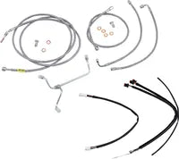 Harley Davidson Flhx [MARCA BURLY] - Kit completo de cable de manillar/línea de freno trenzado de acero inoxidable