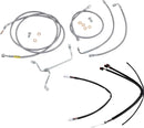 Harley Davidson Flhx [MARCA BURLY] - Kit completo de cable de manillar/línea de freno trenzado de acero inoxidable