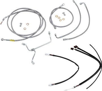 Harley Davidson Flhx [MARCA BURLY] - Kit completo de cable de manillar/línea de freno trenzado de acero inoxidable