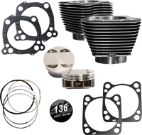 Harley-Davidson FLFBS 1923 Softail Fat Boy 117 [2025] - 132" Hochverdichtungs- / 136" Big Bore Kit – Oberfläche: Hervorgehobene Lamellen, Black Granite – Merkmal: +8,5 cm³ Kuppelvolumen – Bild 6
