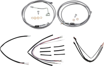 harley davidson fltruse [MARCA BURLY] - Kit completo de cable de manillar/línea de freno de acero inoxidable